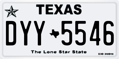 TX license plate DYY5546