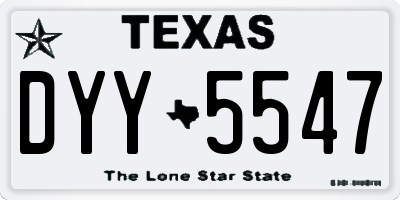 TX license plate DYY5547