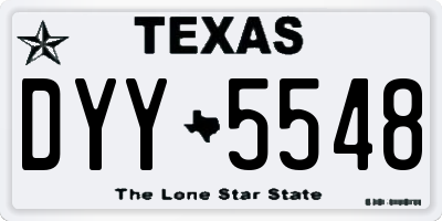 TX license plate DYY5548