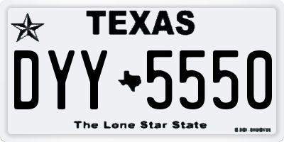 TX license plate DYY5550