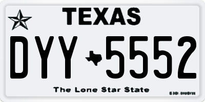 TX license plate DYY5552