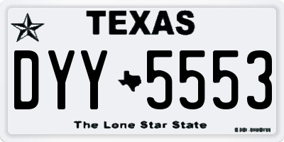 TX license plate DYY5553