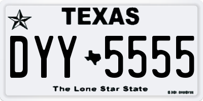 TX license plate DYY5555