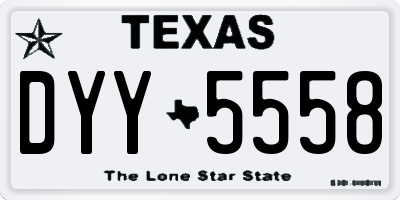 TX license plate DYY5558