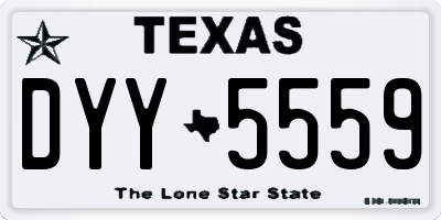 TX license plate DYY5559