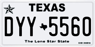 TX license plate DYY5560