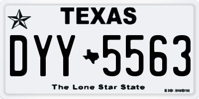 TX license plate DYY5563