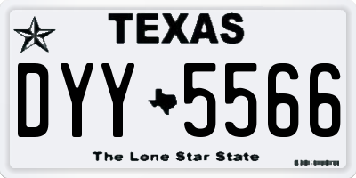 TX license plate DYY5566