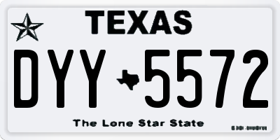 TX license plate DYY5572