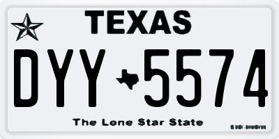 TX license plate DYY5574