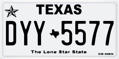 TX license plate DYY5577