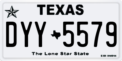 TX license plate DYY5579