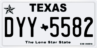TX license plate DYY5582