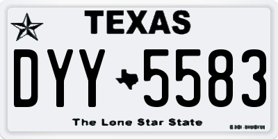 TX license plate DYY5583