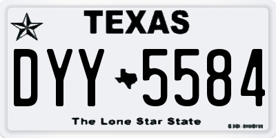 TX license plate DYY5584