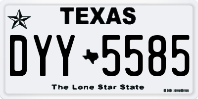 TX license plate DYY5585