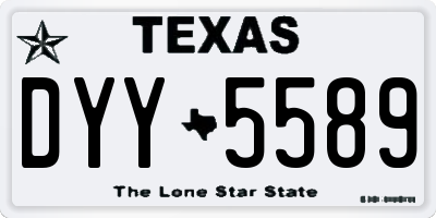 TX license plate DYY5589