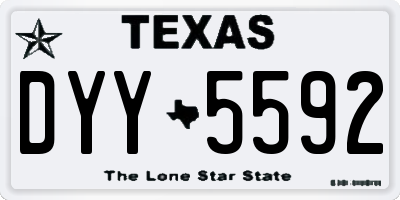 TX license plate DYY5592