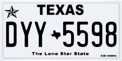 TX license plate DYY5598
