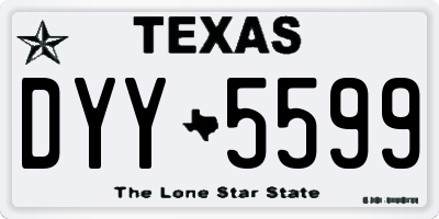 TX license plate DYY5599