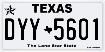 TX license plate DYY5601