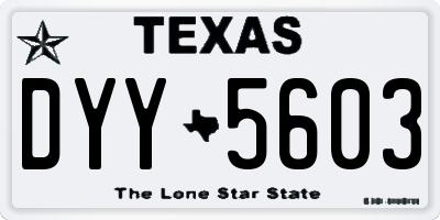 TX license plate DYY5603