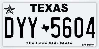 TX license plate DYY5604