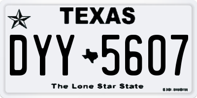 TX license plate DYY5607