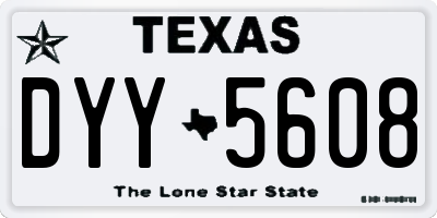 TX license plate DYY5608