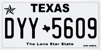 TX license plate DYY5609