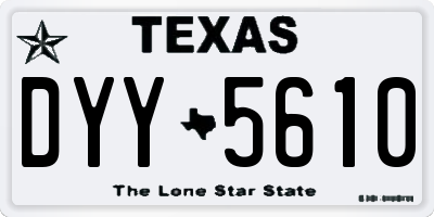 TX license plate DYY5610