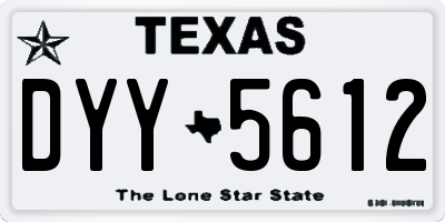 TX license plate DYY5612