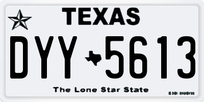 TX license plate DYY5613