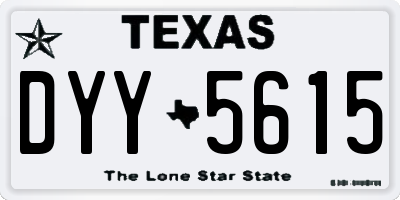 TX license plate DYY5615