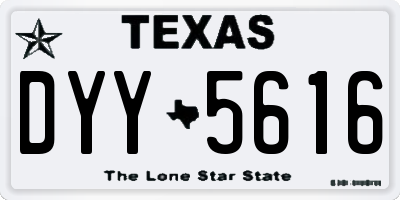 TX license plate DYY5616