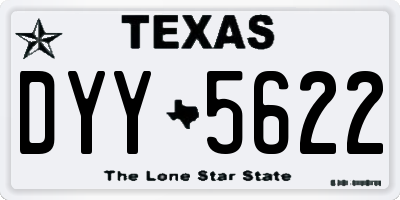 TX license plate DYY5622