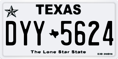 TX license plate DYY5624