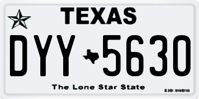 TX license plate DYY5630