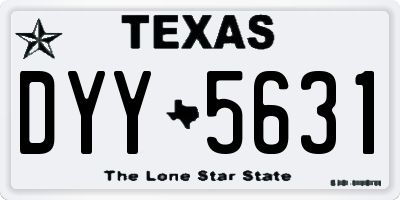 TX license plate DYY5631