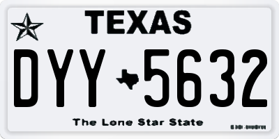 TX license plate DYY5632