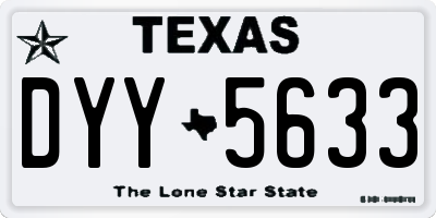 TX license plate DYY5633