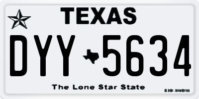 TX license plate DYY5634