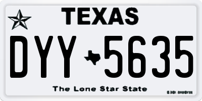 TX license plate DYY5635