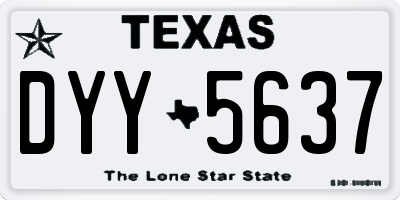 TX license plate DYY5637