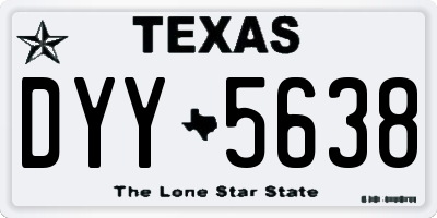 TX license plate DYY5638