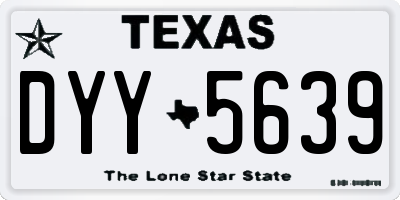 TX license plate DYY5639