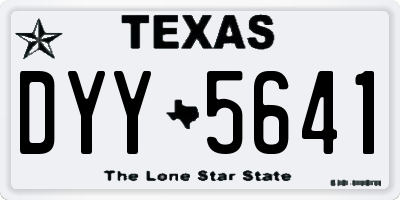 TX license plate DYY5641