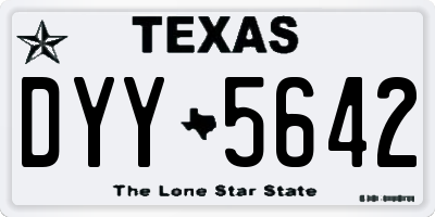 TX license plate DYY5642