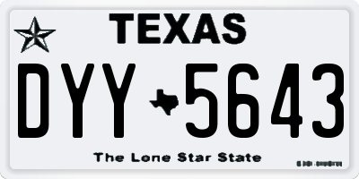 TX license plate DYY5643