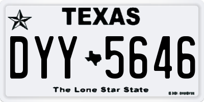TX license plate DYY5646